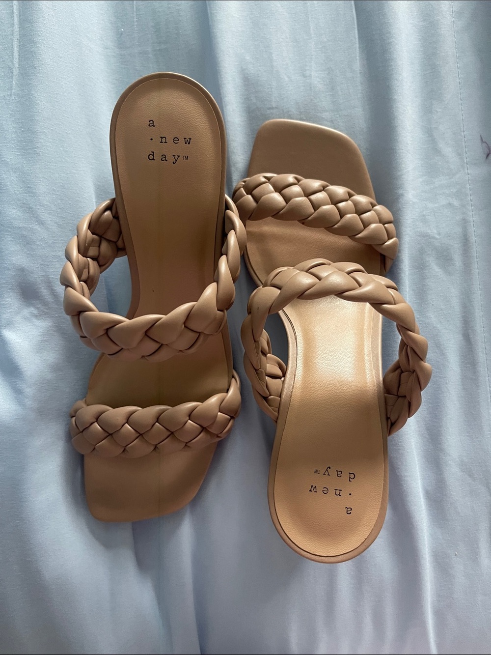 a new day Braided Double-Strap Block Heel Sandal - Taupe